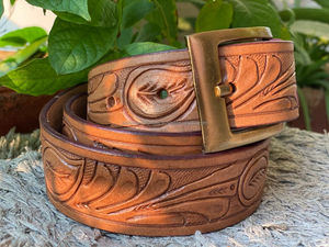 Manufacturers Selling Mans Genuine <b>Leather</b> <b>Belt</b> Business Cowhide Luxury Adjustable Hand Tooled <b>Leather</b> <b>Belt</b> for Men - Product Image 3