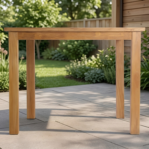 Mesa de Comedor de Teca Sólida Personalizada para Exteriores con Tablero de Listones, Fabricante de Jepara, Indonesia, para Restaurantes y Villas, Venta al Por Mayor - Product Image 3