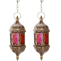 Lanterne marocaine suspendue en fer et verre de forme personnalisée, impression typographique, logo personnalisé, faite à la main, écologique, pour la maison et Noël