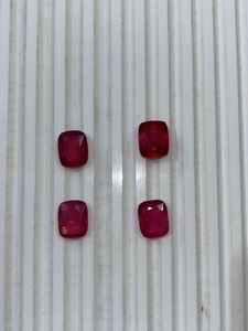 พลอยทับทิมทรงคุชชั่นเจียระไนแบบเติมแก้วธรรมชาติ สำหรับทำเครื่องประดับ พลอยทับทิมเติมแก้วจากเหมืองซูดาน ขนาดมิลลิเมตร - Product Image 2