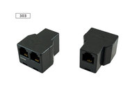Adaptador Divisor Hembra RJ11 6P4C de 3 Puertos para Teléfono, Convertidor Bidireccional (Marfil/Blanco/Negro) Certificado RoHS para Teléfono y Fax (EE. UU.)