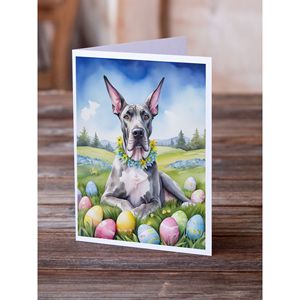 Great Dane Whimsical A7 Size <b>5x7</b> Blank Note Cards Pack of 8 Easter Egg Hunt Greeting Cards with <b>Envelopes</b> - Product Image 2