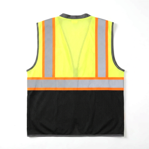 Construction Safety Reflective Tape <b>Worker</b> Vest Workwear Waterproof High Visibility Winter Security Zipper Vest <b>Jacket</b> - Product Image 5