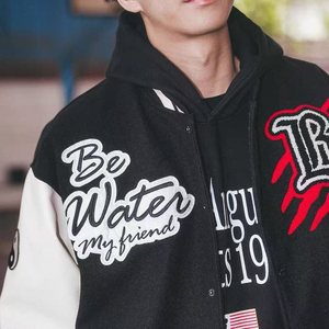 High Quality Vintage Hip Hop Satin Unisex <b>Canvas</b> Formal Spring Jacket Cotton Sleeve Embroidered Windproof Breathable Casual - Product Image 6