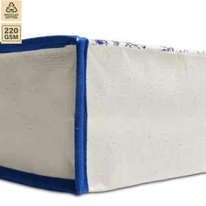 Custom Printed Laminated Recycled Polycotton Canvas Tote Bags 31x21x16 cm Front Pocket Velcro Closure Wholesale OEM ODM Supplier - Product Image 3