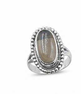 Pure 925 Sterling <b>Silver</b> Oval Smoky Quartz Inlay Bezel <b>Ring</b> Rose Gold Plated Vintage Artisan Gemstone <b>Statement</b> <b>Ring</b> Women - Product Image 5