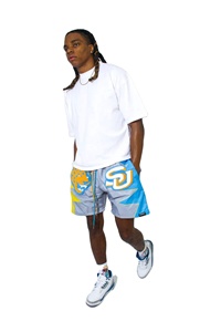 Camiseta de algodón de color contrastante de gran tamaño con pantalones cortos a juego, Camiseta de algodón peinado con logotipo personalizado y ropa sublimada, conjunto de pantalones cortos para hombre - Product Image 5