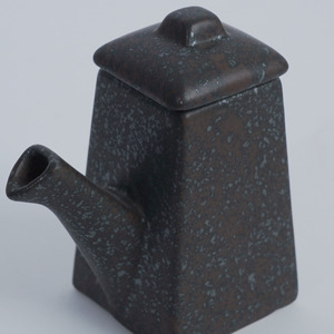 Brown Reactive Glaze <b>Ceramic</b> Square Soy Sauce <b>Pot</b> 200ml with Lid for Kitchen Restaurant Tableware Soy Sauce Vinegar Serving - Product Image 5