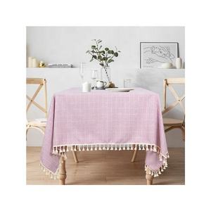 Organic Cotton Table Cloth Manufacturer <b>Rectangle</b> Embroidered Eco-Friendly Soft Oilproof Bulk OEM Private Label Supply - Product Image 2