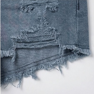 Shorts en jean taille haute pour femme, respirants, déchirés, délavés à la pierre, style streetwear décontracté pour l'été - Product Image 6