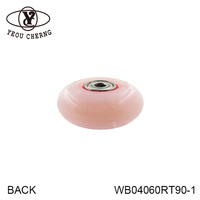 Roulettes compactes en PU 60x24mm avec noyau en PP rouge pour valise cabine