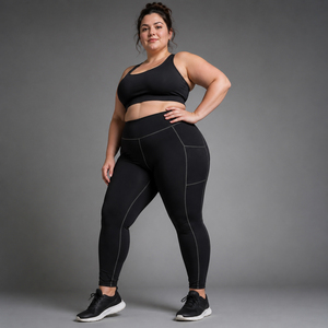 Leggings Deportivos de Tallas Grandes con Logotipo Personalizado, Pantalones de Yoga para Gimnasio, Transpirables, de Secado Rápido, Elásticos, de Cintura Alta y Compresión - Product Image 3