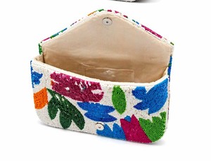 <b>Colorful</b> Beaded Clutch Bag | Handmade Floral <b>Envelope</b> Purse | Statement Evening Handbag| Handmade Multicolor Statement Bag - Product Image 6