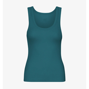 Tops d'été sexy pour femmes en tissu tricoté Spandex/Coton, respirants, séchage rapide, décontractés, motif uni - Product Image 1