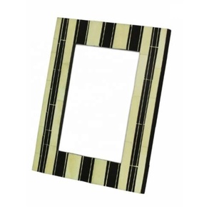 Black & <b>White</b> Striped Pattern Photo <b>Frame</b> in Mdf & Bone Living Room Home Decor <b>Picture</b> Photo <b>Frame</b> in Bulk-Wholesale From India - Product Image 2