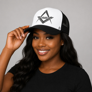 Gorra Masónica Herencia Griega, Ropa Masónica, Gorra de Sororidad, Gorra Casual Ajustable de 6 Paneles, Malla Blanca y Negra - Product Image 3