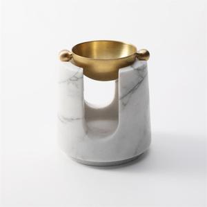 Essential <b>Oil</b> <b>Burner</b> Marble Aromatherapy Diffuser With Gold Inner Cup For Home Decor - Product Image 3
