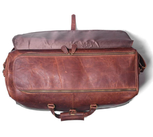 Street Fashion Lightweight Genuine Leather Weekender <b>Duffel</b> <b>Bag</b> Zipper Closure Foldable Portable Travel Durable - Product Image 5