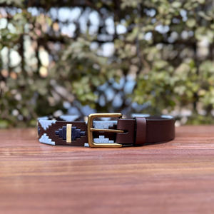 Cinturón de Polo de Cuero de Búfalo con Hilo Encerado, Hebilla de Aleación de Zinc, Acabado a Mano, Calidad Premium, Duradero, 35MM, Bordado Personalizado - Product Image 3