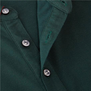 <b>Men's</b> Solid Dark <b>Green</b> Short Sleeve <b>Polo</b> <b>Shirt</b> 100% Cotton Pique Knitted Breathable Casual Style - Product Image 4