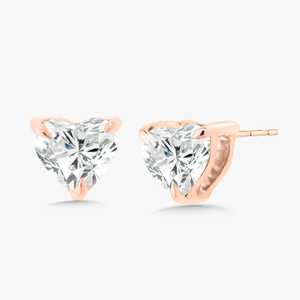 14K Gold Heart Cut Lab Grown Diamond Stud <b>Earrings</b> 3 Prong Set 4.8mm Minimalist Solitaire <b>Post</b> Pairs B2B Factory Price Wholesale - Product Image 5