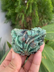 Natural Emerald Buddha <b>Statue</b> | Hand Carved Brazilian Gemstone Buddha Idol | Meditation Spiritual Decor | Wholesale Supplier - Product Image 6