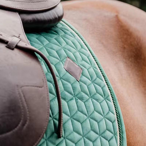 Tapis de selle d'équitation style dressage occidental en gel, coton, mousse, tissu, doublure en polycoton, coussin en feutre de laine personnalisable - Product Image 4