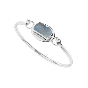 925 Sterling Silver High Finish Twister <b>Bracelet</b> Rainbow Moonstone Gemstone Rough Shape Natural Bezel Setting Luxury Bangle Gift - Product Image 1