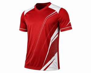 Camiseta de Fútbol Roja Energética 2026, Diseño Atractivo, Nombre y Número del Jugador Personalizables, Secado Rápido, Manga Corta, 100% Poliéster - Product Image 1