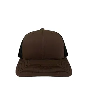 Düşük MOQ özel nakış logosu ile düz kahverengi şoför şapkası seçtiğiniz yüksek kaliteli yüksek profil fabrika Viet Nam yapılan