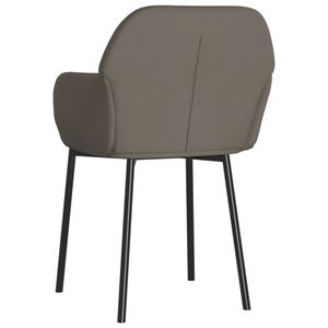 2 chaises de salle à manger en velours gris foncé - Product Image 4