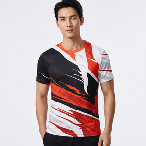 เสื้อยืดผู้ชายลายพิมพ์เรขาคณิต แบบซับลิเมชั่น แขนสั้น คอกลม แห้งเร็ว สปอร์ต ทรงปกติ ผ้าโพลีเอสเตอร์ 100% - Product Image 6