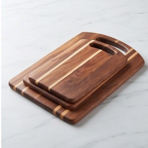 Ensemble de 3 planches à découper en bois de noyer noir avec poignée, blocs à découper rectangulaires - Product Image 1