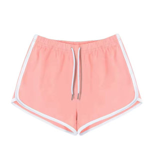 Ensemble short et crop top sportif blanc pour femme avec cordon de serrage, taille élastique mi-haute, en tricot de spandex et polyester respirant, coupe régulière - Product Image 3