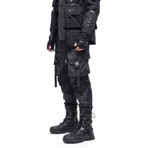 Ensemble veste tactique et pantalon cargo pour homme 2024, style techwear, streetwear urbain, cyberpunk, multi-poches, imperméable, vêtements utilitaires d'extérieur - Product Image 5