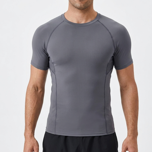 T-shirt de sport personnalisé pour homme, coupe musclée, t-shirt basique ajusté pour homme, fournisseur - Product Image 2