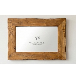 Miroir mural décoratif en bois Art déco contemporain pour entrée, salon, chambre, salle de bain, accent d'intérieur - Product Image 1