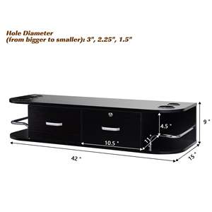 Classico nero a parete mobili salone bellezza e barbiere Styling stazione con bloccaggio 2 cassetti per saloni di bellezza - Product Image 4