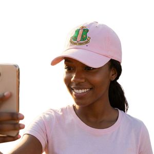 Gorra de Béisbol Ajustable de Algodón con Escudo Bordado Rosa de la Hermandad Griega AKA para Mujer, Ideal para Uso Exterior - Product Image 2