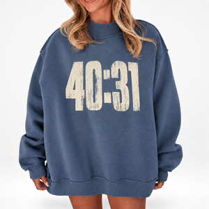 Sweat-shirt noir oversize pour femme, col montant, manches longues, imprimé numéro 40:31, en coton tricoté, pour l'automne, pull graphique oversize - Product Image 2