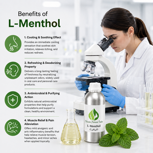 Natures Natural India L-<b>Menthol</b> Peppermint Compound Essential Oil 100% Pure Steam Distilled Undiluted Fresh Cool Minty Scent - Product Image 4