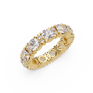 Anillo de Eternidad de Lujo en Oro Sólido de 14K con Diamantes Cultivados en Laboratorio, Corte Brillante Redondo, 4.70 Quilates TW, Joyería Fina para Boda - Product Image 3
