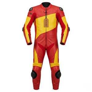 Combinaison de moto en cuir sur mesure, confectionnée à la main, tenue de motard pour la piste - Product Image 6