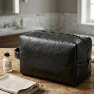 Handmade Cowhide Leather Toiletry Bag Men Travel Grooming Organizer Waterproof <b>Case</b> Bag LTB-0152 - Product Image 3