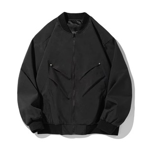 High Quality Polyester/Cotton Lightweight <b>Zip</b>-<b>up</b> Tactical Outerwear Casual Utility Coat MA-1 Flight <b>Jacket</b> Street Plain Dyed - Product Image 3