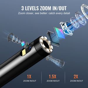 Telecamera Endoscopica Industriale con Tripla Lente, Schermo da 5 Pollici, 1080P, 8+2 Luci, IP67 Impermeabile, Boroscopio con Luce - Product Image 4