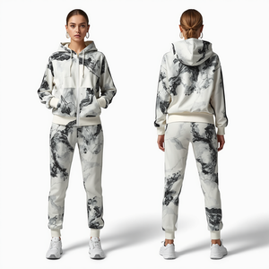 Ensemble de survêtement d'été pour femmes, imprimé à carreaux, polyester/nylon - Product Image 1