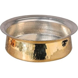 Bol de service en cuivre avec revêtement en acier inoxydable, finition martelée, fait main, pour restaurant, maison, hôtel, traiteur, vaisselle de table - Product Image 4