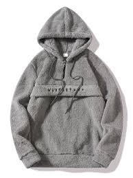 Nouveau design 2026 – Sweat à capuche en fausse fourrure pour homme, beige, demi-zip, style Sherpa, avec broderie « BASKETBALL » sur la poitrine, streetwear - Product Image 2