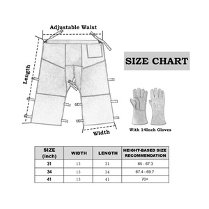 Pantalon de soudeur en cuir de vachette premium, résistant à la chaleur et aux flammes, protection des jambes, sécurité industrielle, lutte contre les incendies, niveau 500-1000°C - Product Image 6